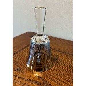 Vintage Made In W Germany Mozart Classic Etched Floral Glass Bell 6x3